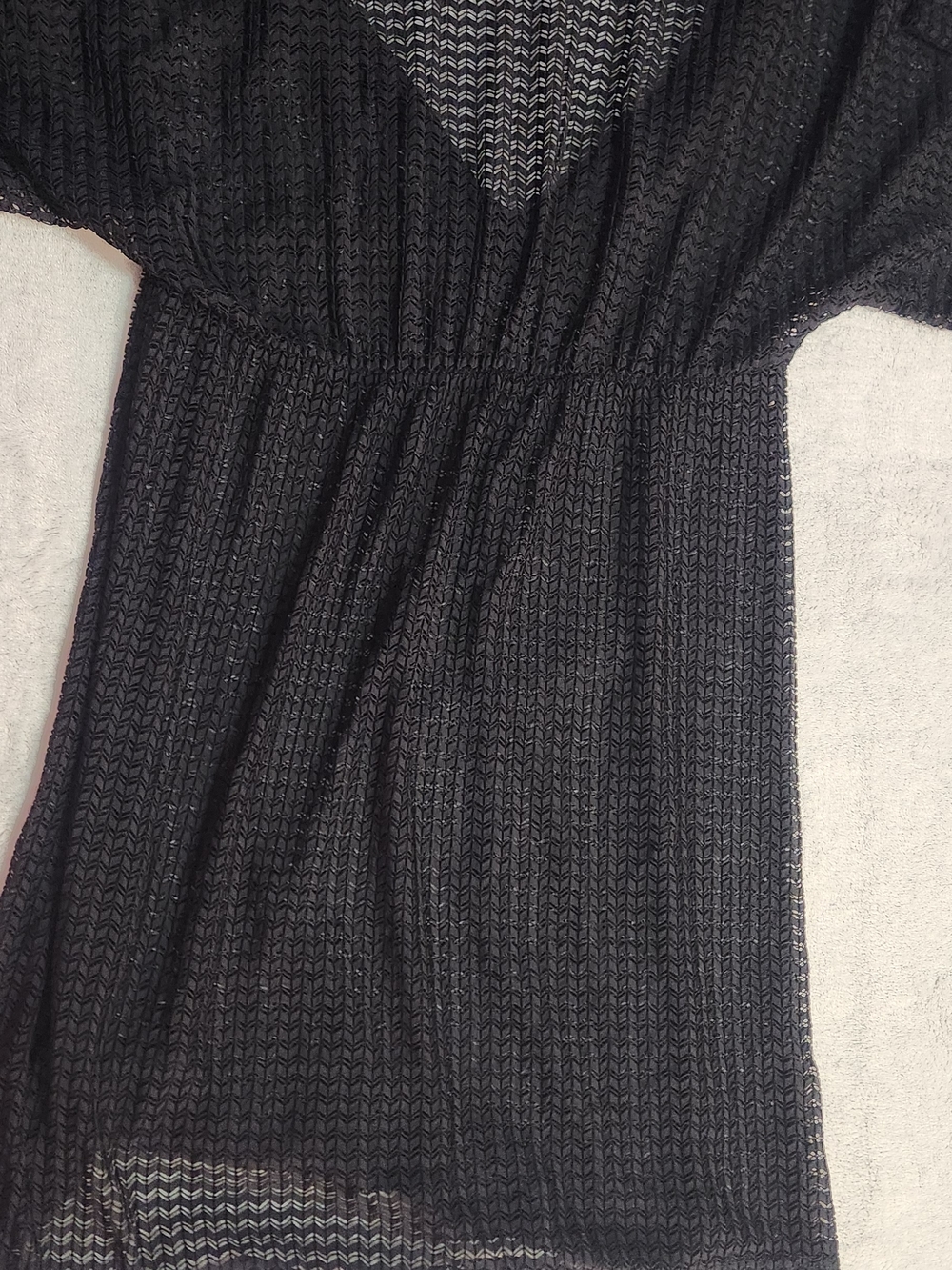 Black Crochet V-Neck Cover-Up Dress is aJordan Taylor black crochet swim cover- - Picture 8 of 8